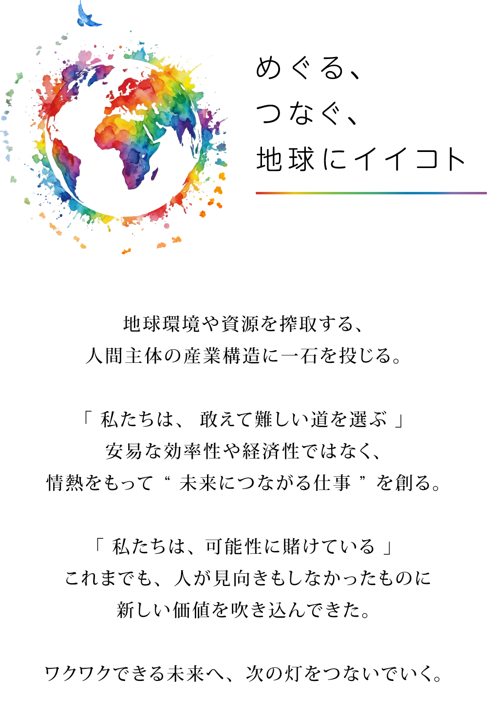 めぐる、つなぐ、地球にイイコト