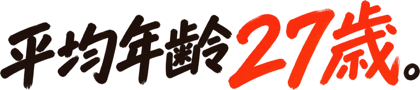 平均年齢27歳。